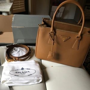 Prada Saffiano Lux Small Double-Zip Tote Bag