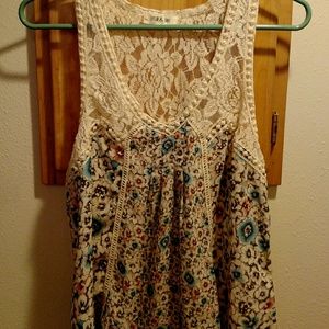 Taylor & Sage Flowered Sleeveless/Tank Top sz M