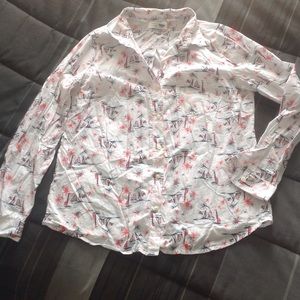 Old Navy fireworks and sailboats button up