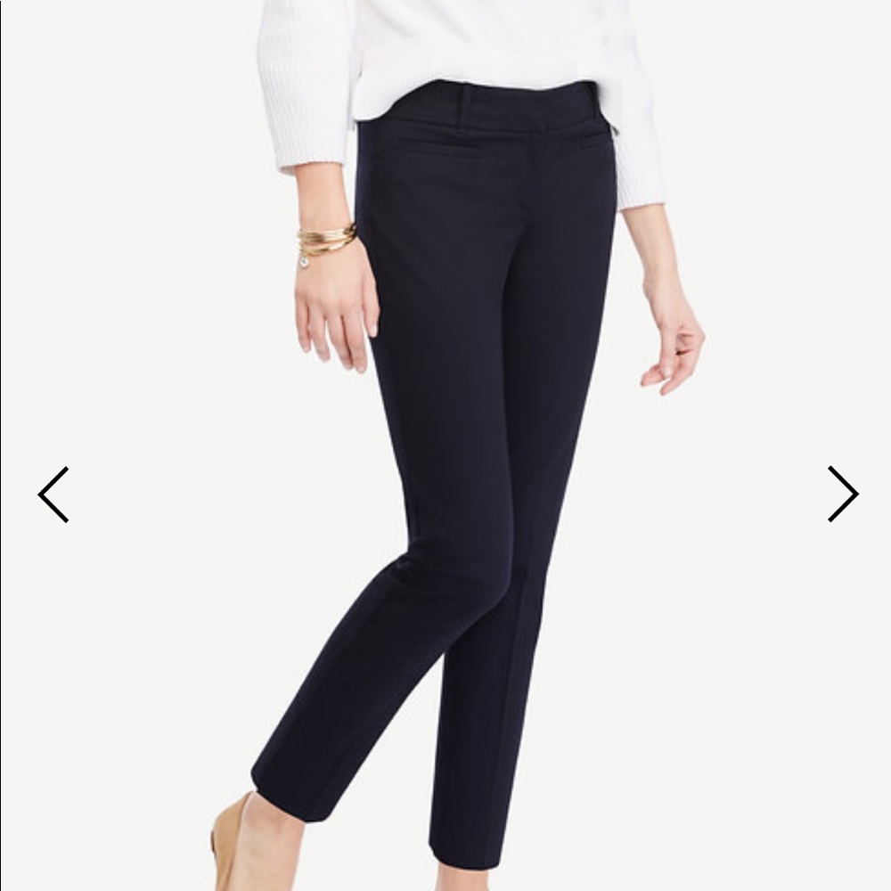 Ann Taylor Black Ankle Cropped Work Pants
