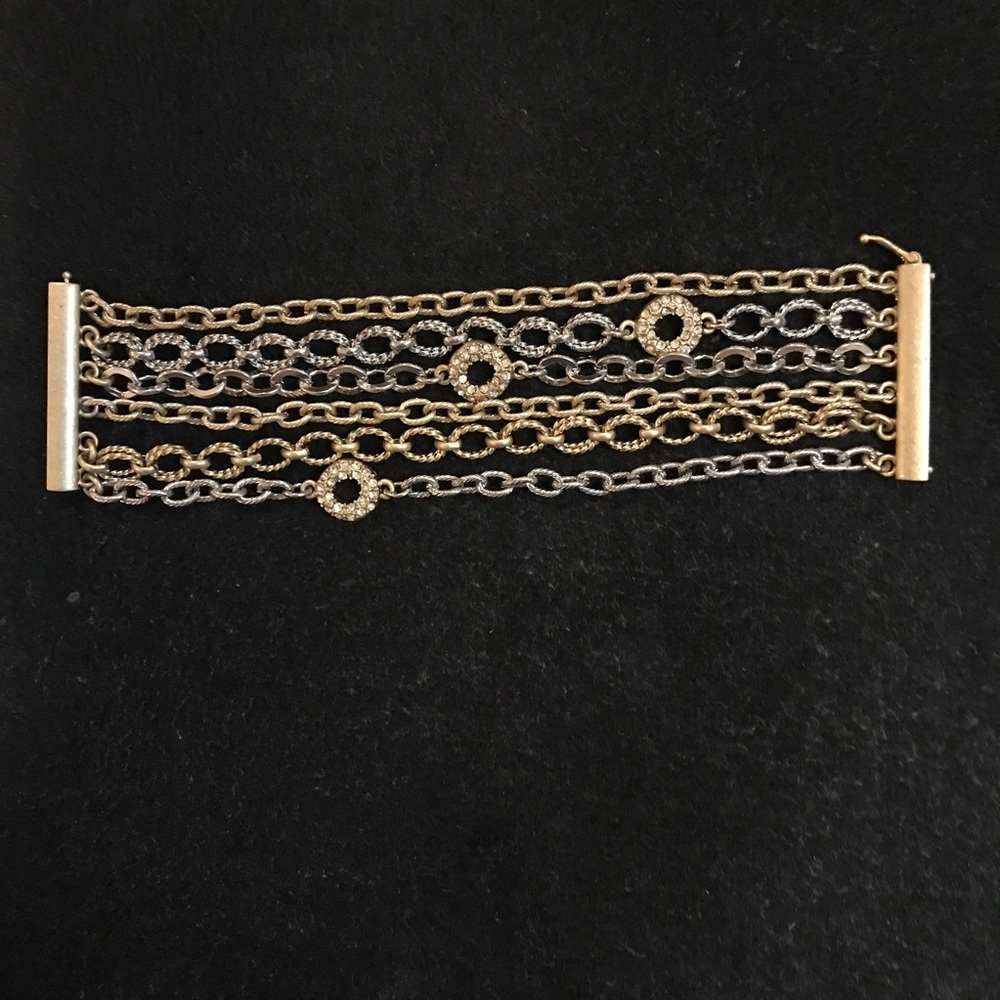 Ann Taylor gold silver chain link bracelet