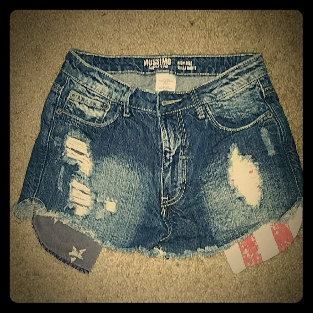 Mossimo High Rise Distressed Shorts Size 1