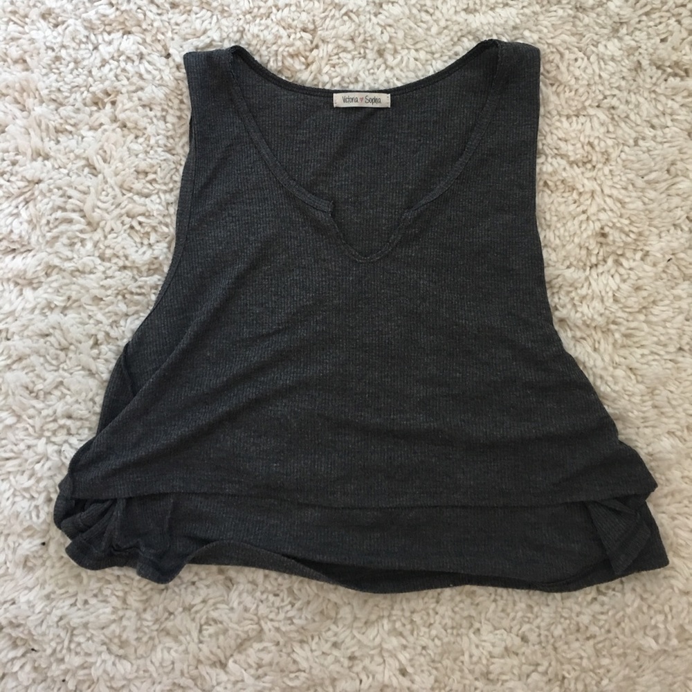 Gray Crop Top