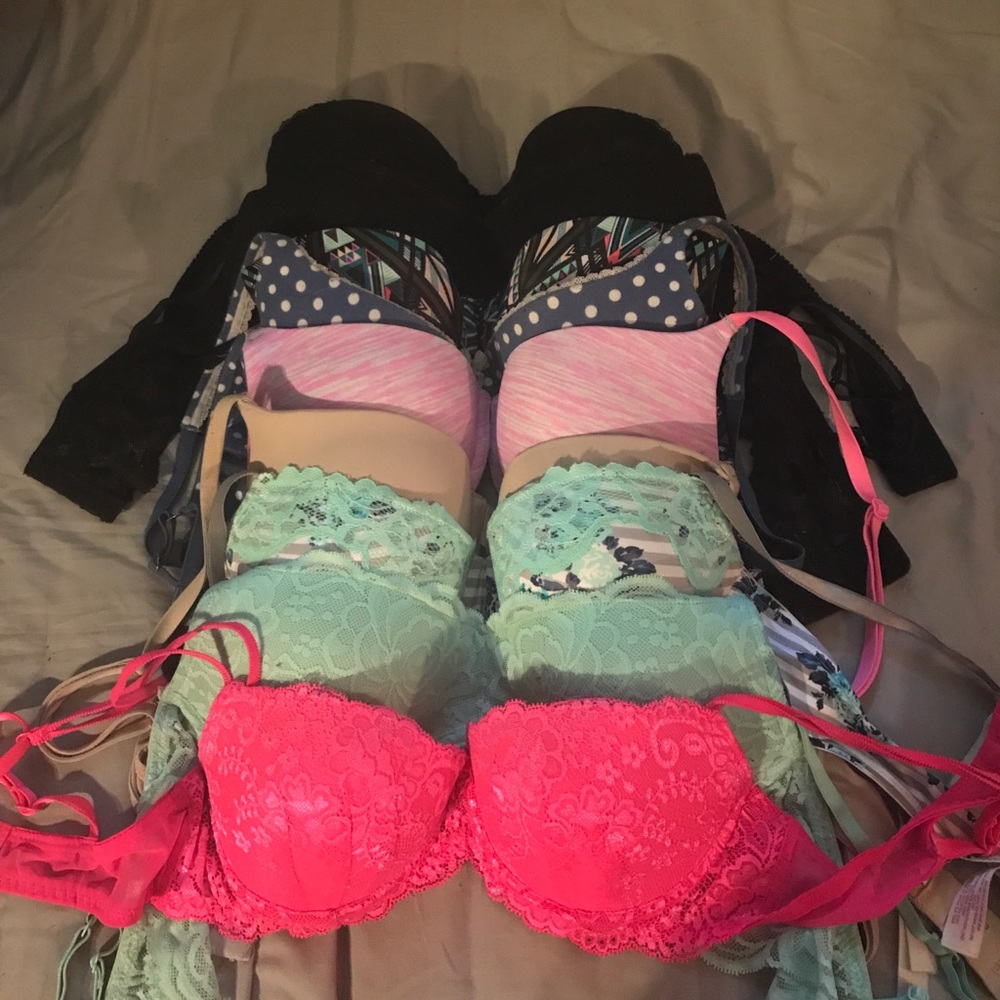 Lot of bras from Victoria Secret and Candies