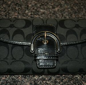 Black coach 3 fold wallet
