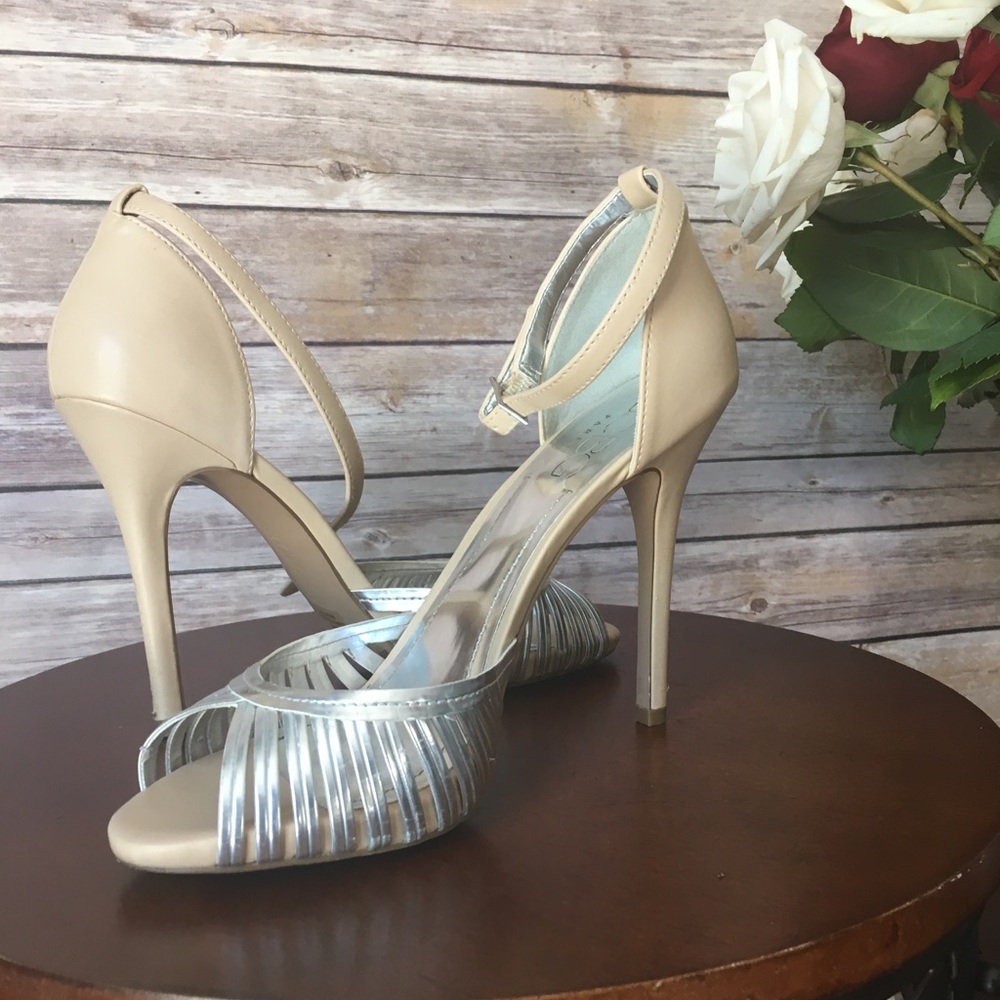 Caged ankle strap stilettos