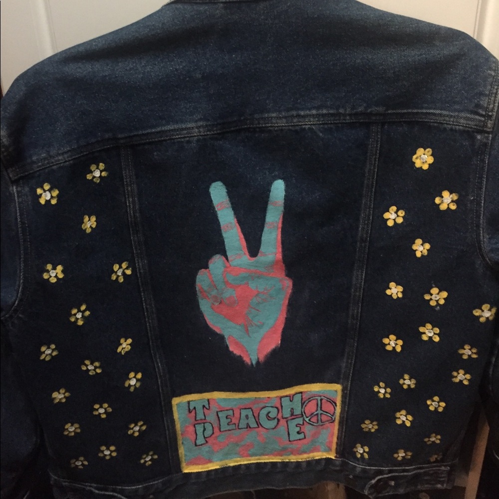 hand painted Calvin kelin jacket