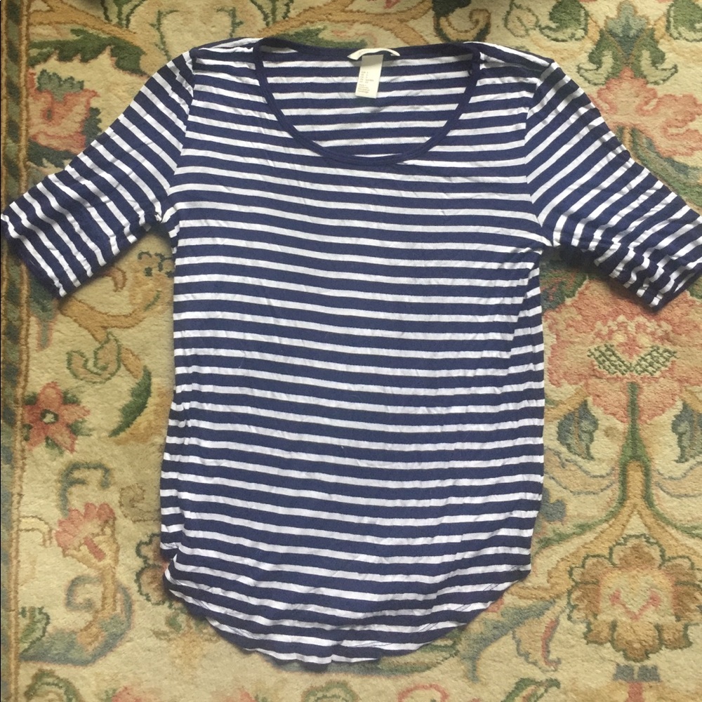 H&m blue striped top