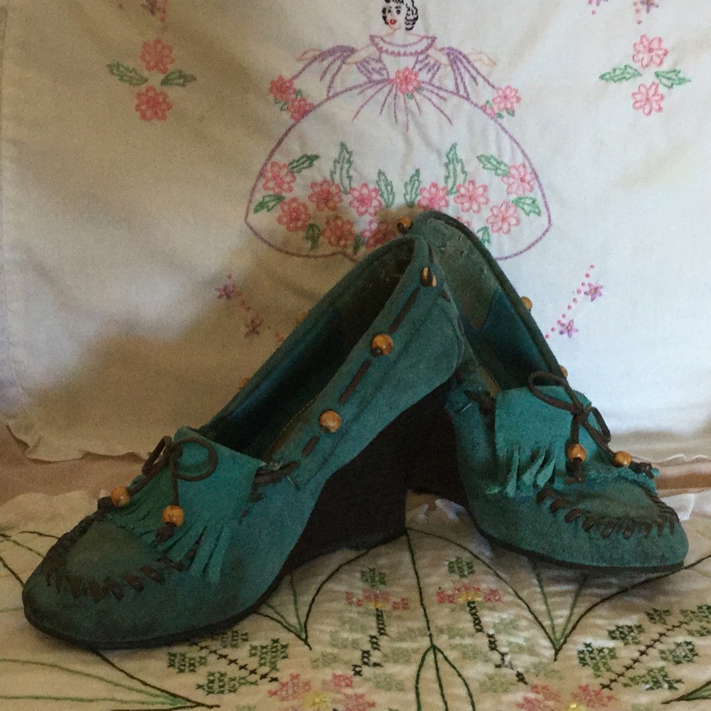 Bamboo Wedge Shoe Leather