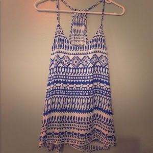 Old navy blue and white flowy tank