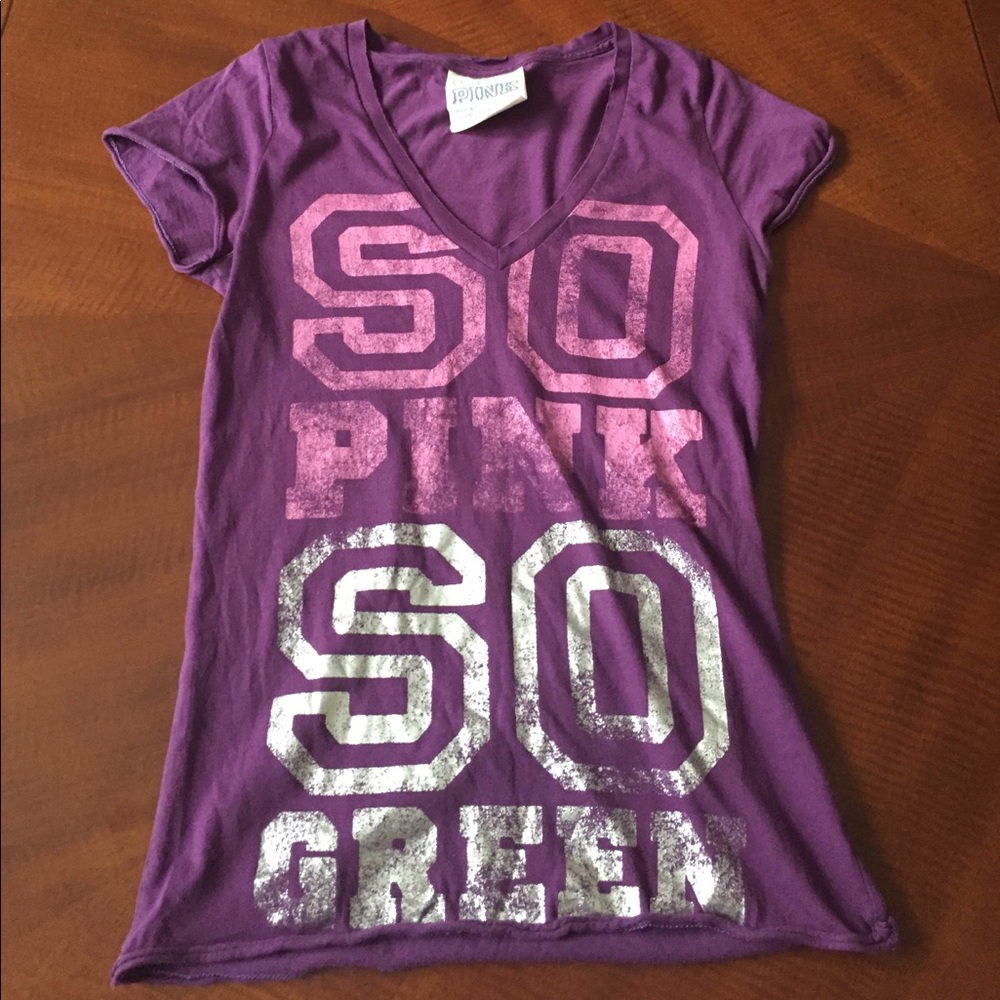 Victoria's Secret PINK Purple V-Neck T-Shirt