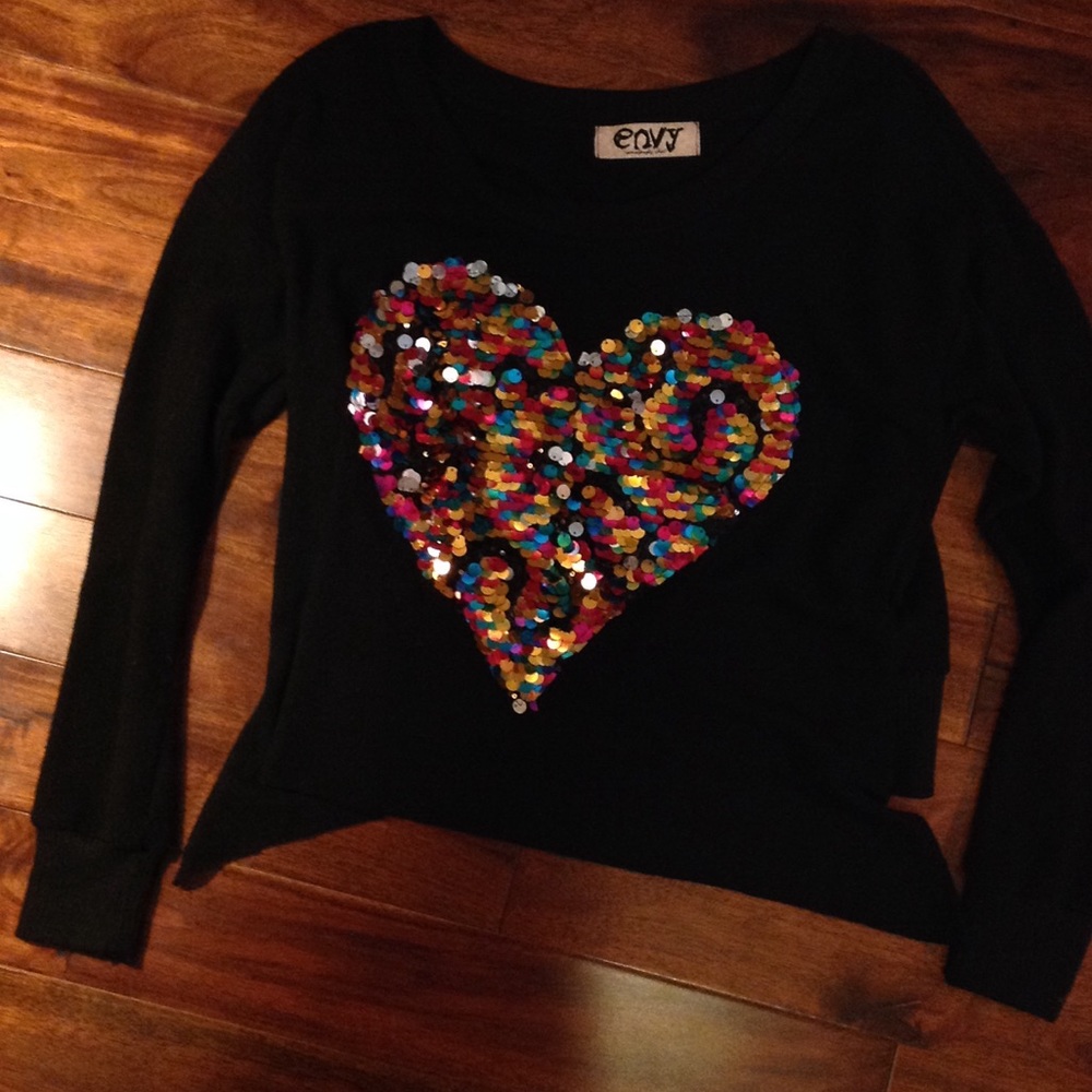 Super Soft Sequin Heart Sweater