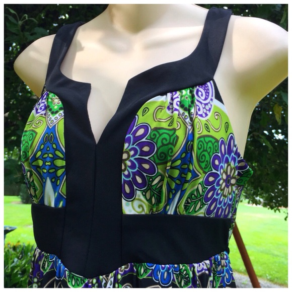 IZ BUYER Beautiful Bold Paisley RacerBack Summer Dress S - Picture 2 of 8