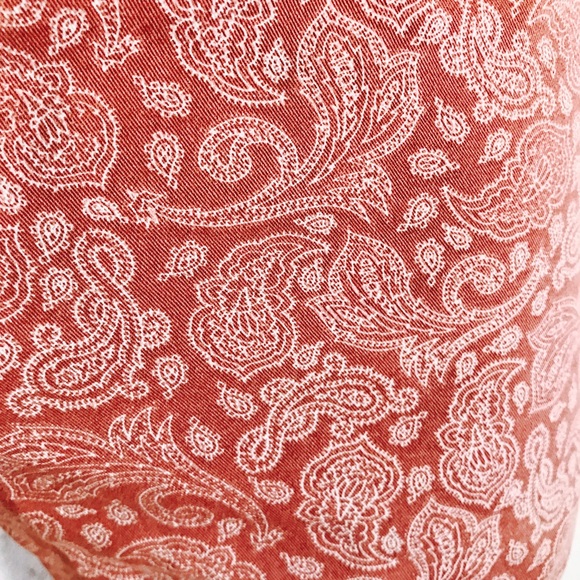 TOPMAN PAISLEY FLORAL RED WHITE SHORT SHORT #C33 - Picture 5 of 6