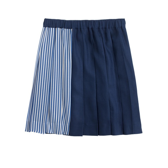 j.crew collection • stripe mix pleated midi skirt - Picture 2 of 6