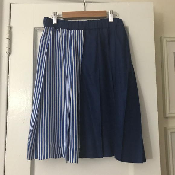 j.crew collection • stripe mix pleated midi skirt - Picture 3 of 6