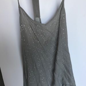 Light grey tank with silver detail