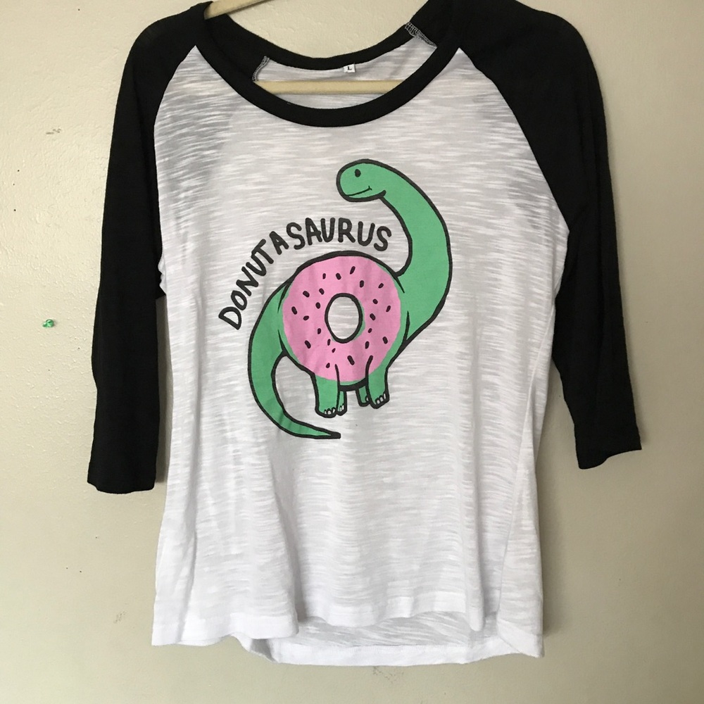 Donutsaurus 3/4 sleeve Tee