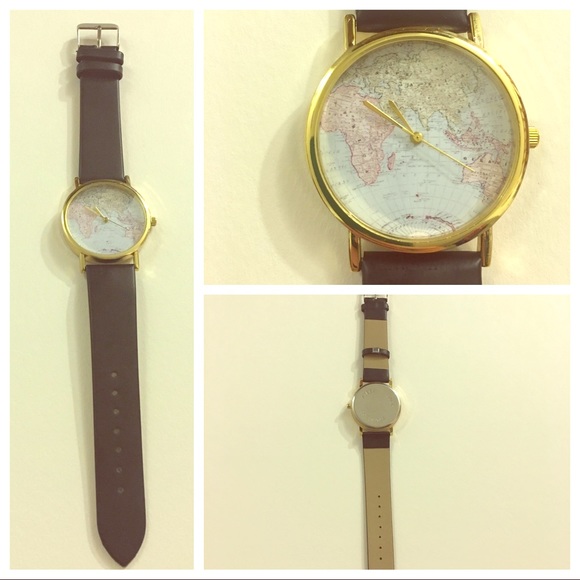 Black strap subtle tone world map watch - Picture 2 of 3