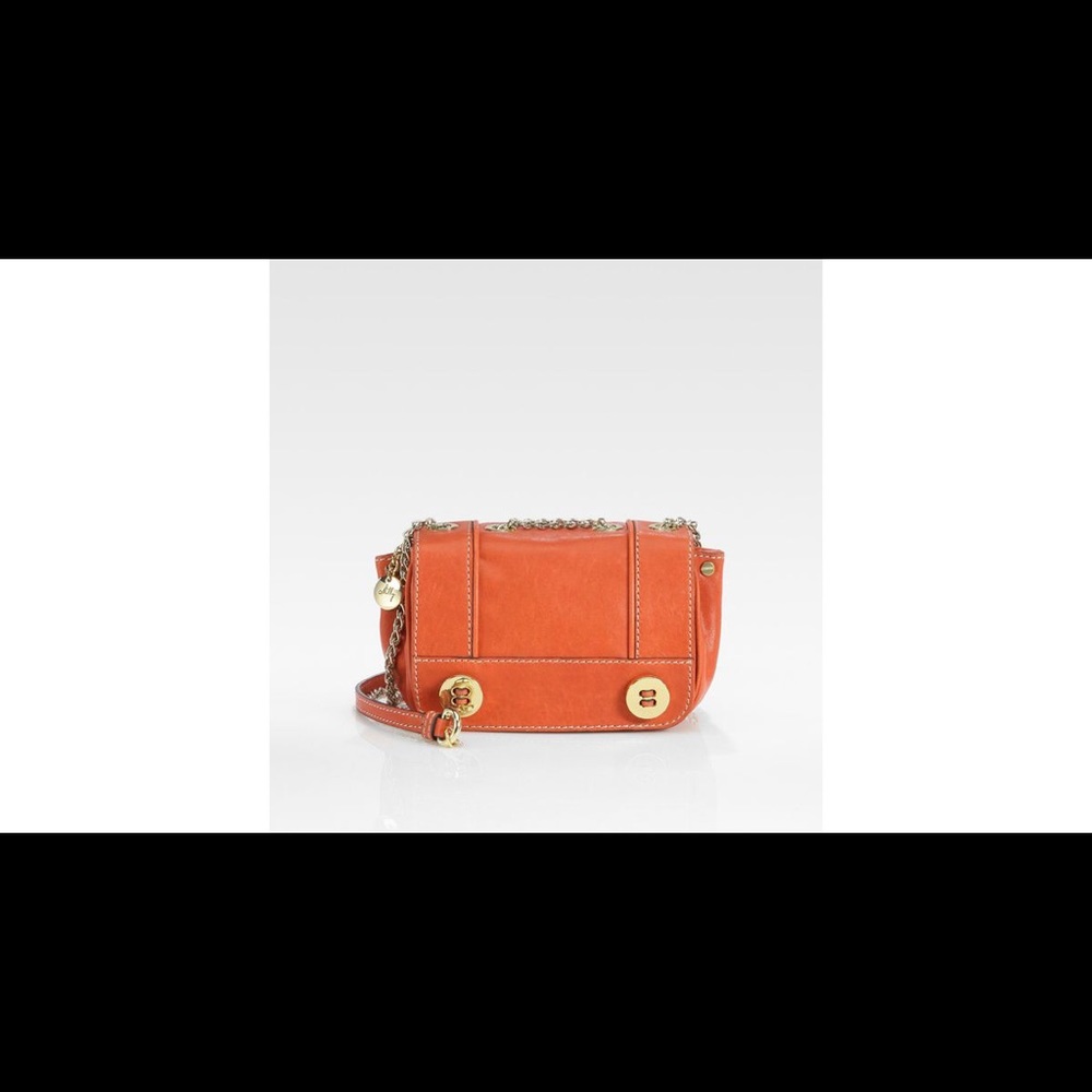 Milly orange crossybody bag gold buttons preowned