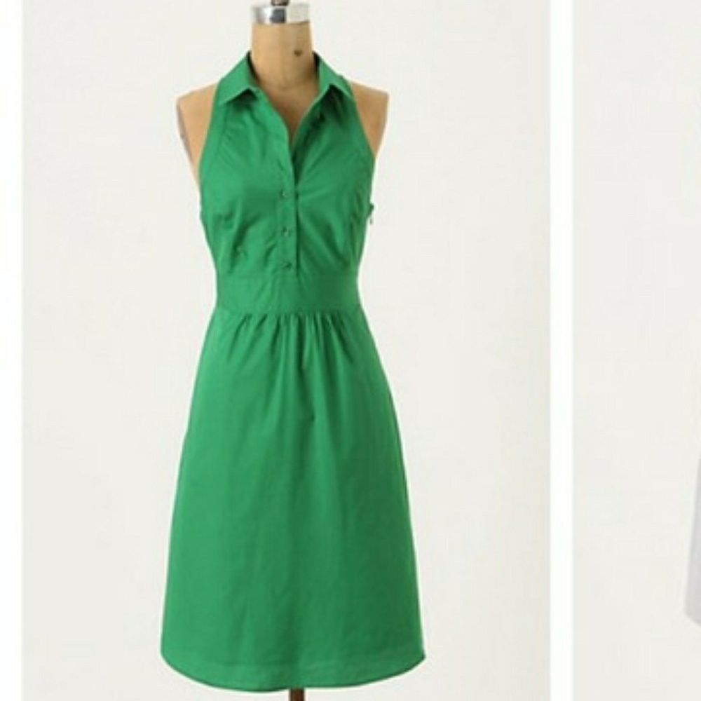 Kelly green Anthropologie Fountain of Youth dress