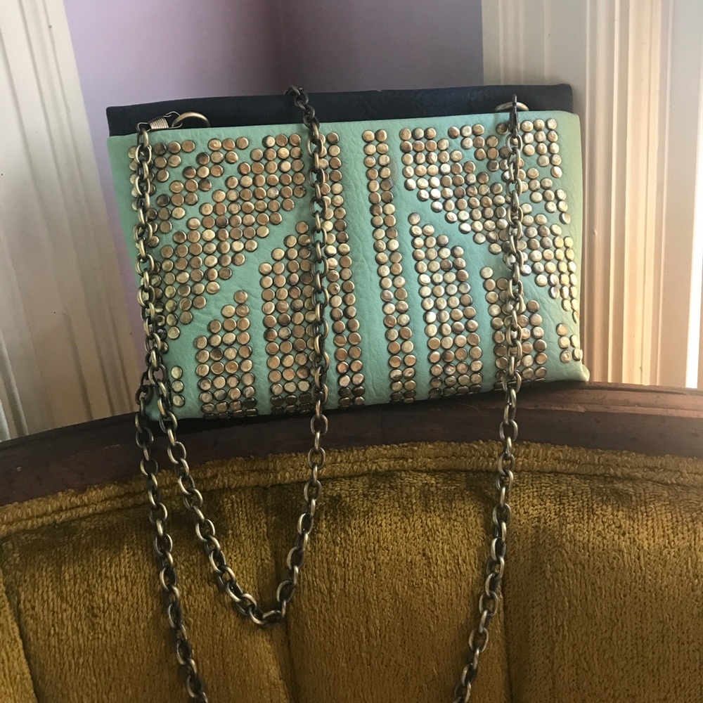 Street level studded clutch/purse