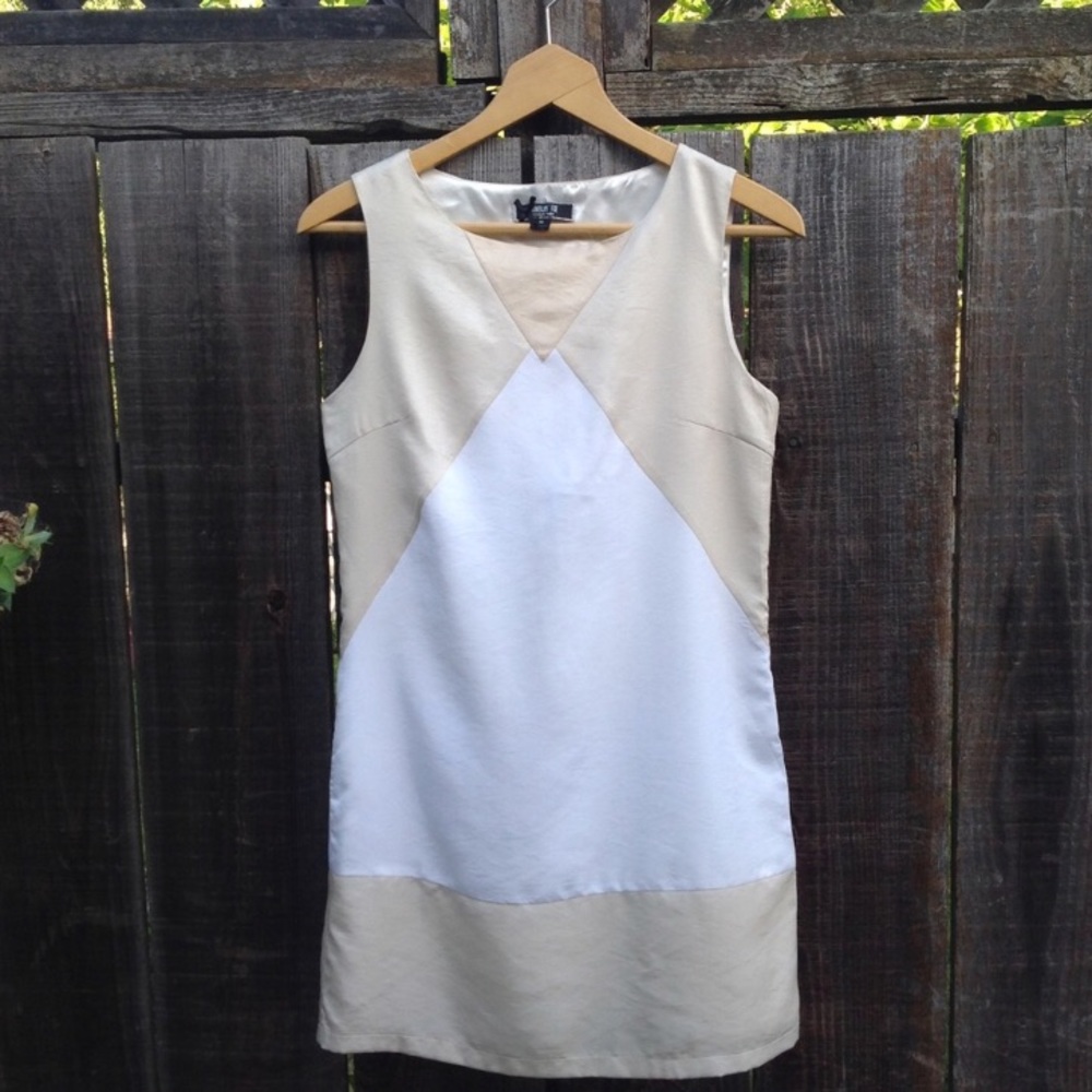 SHIFT DRESS RETRO GEOMETRIC COLOR BLOCK PATTERN