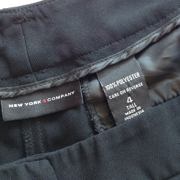 OLD MONEY VIBE NEW YORK & CO BLACK DRESS BELL BOTTOM PANTS 4 TALL - Picture 5 of 6