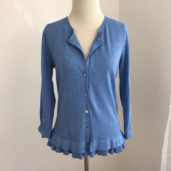 Blue Banana Republic Ruffle Hem Cardigan - Picture 4 of 7