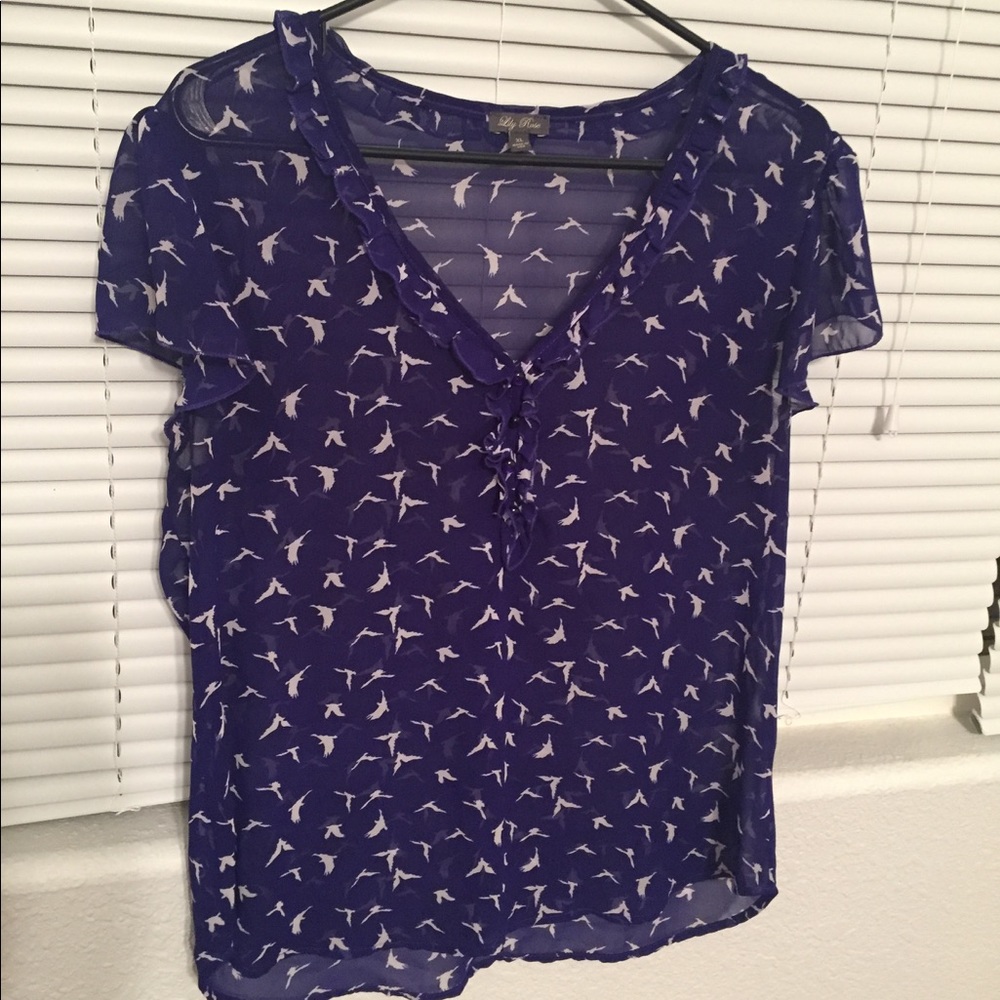 Blue and white blouse