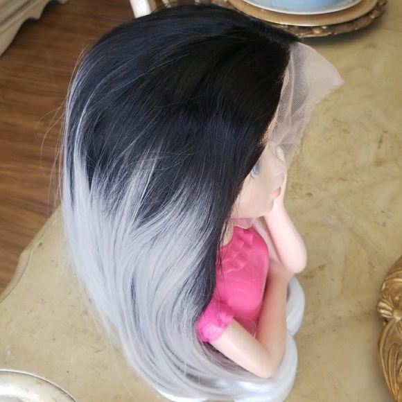 Ombre Black Gray Beauty Lacefront Wig main image 6