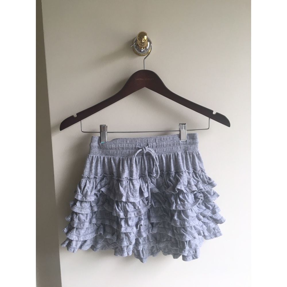 Gray Ruffled Mini Skirt