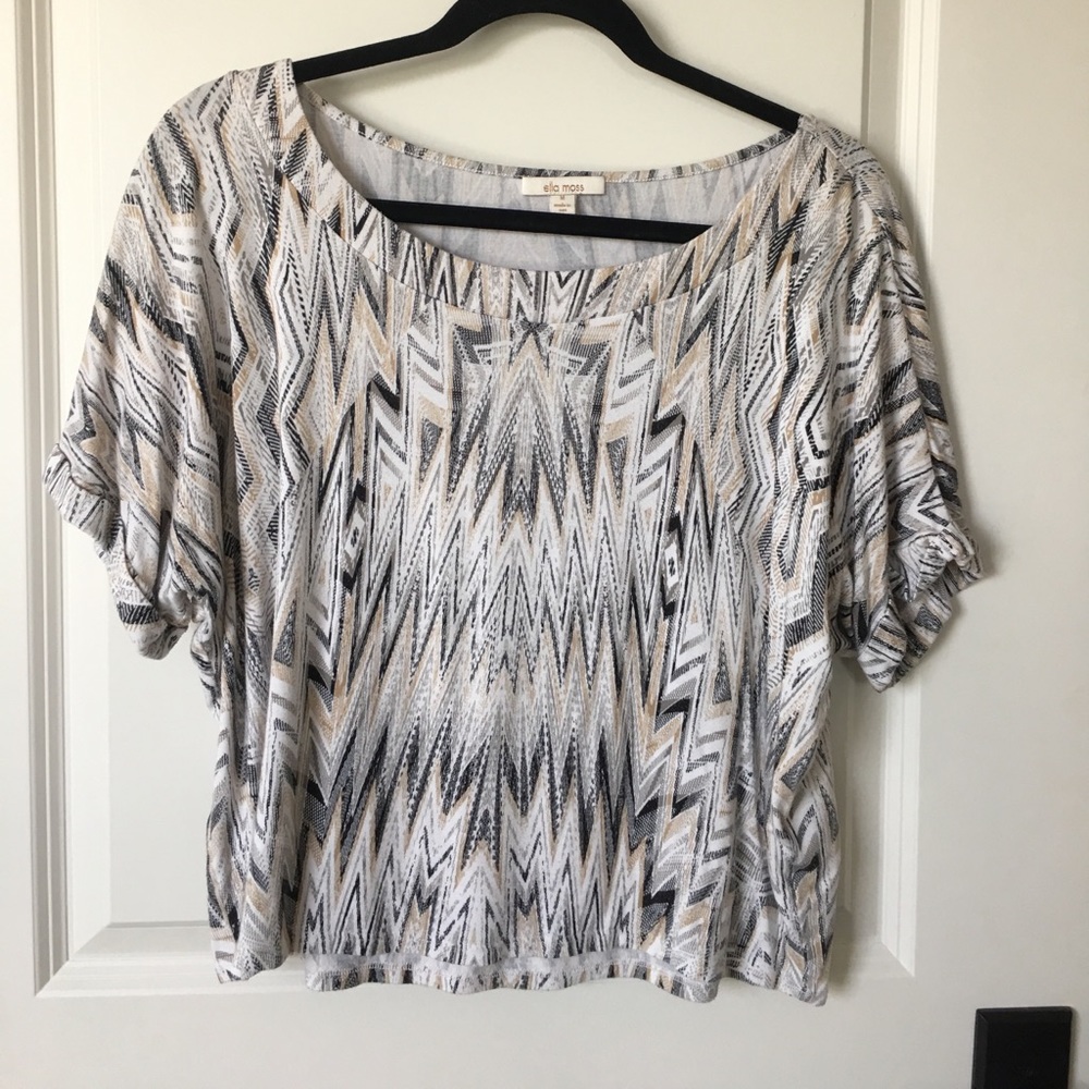 BUNDLE // Ella Moss Chevron shirt-tildon cream top