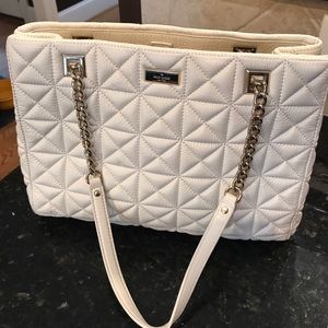 Kate Spade ivory purse with gold accents