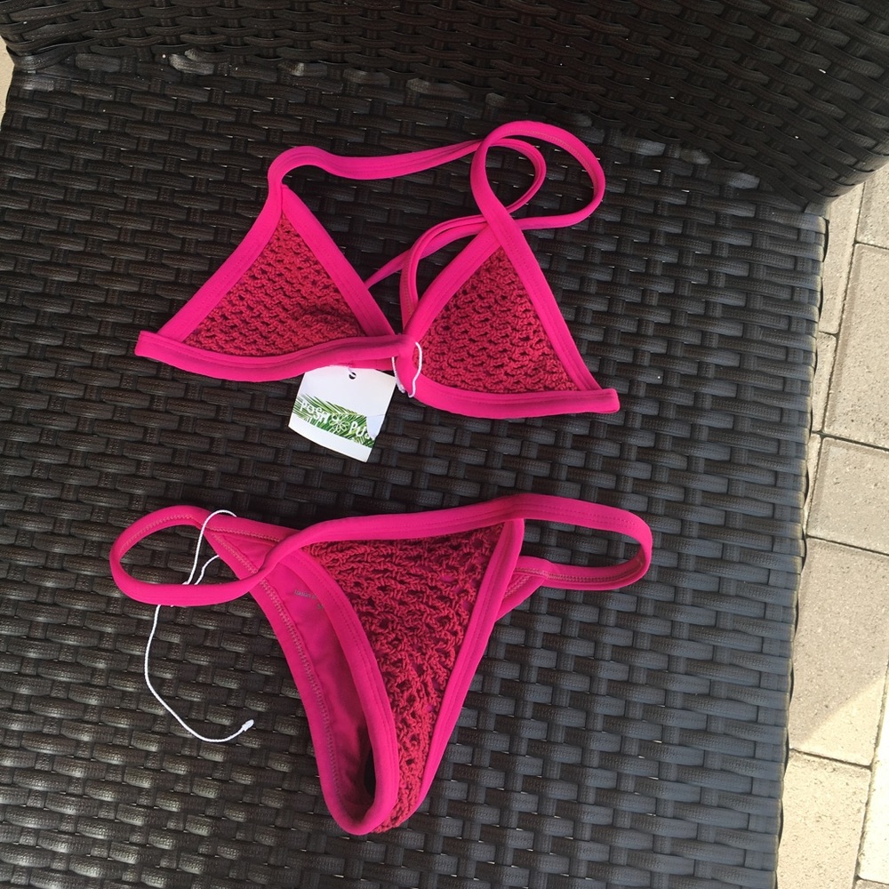 *SOLD* Posh Pua Pink Kainalu Crochet Bikini Set