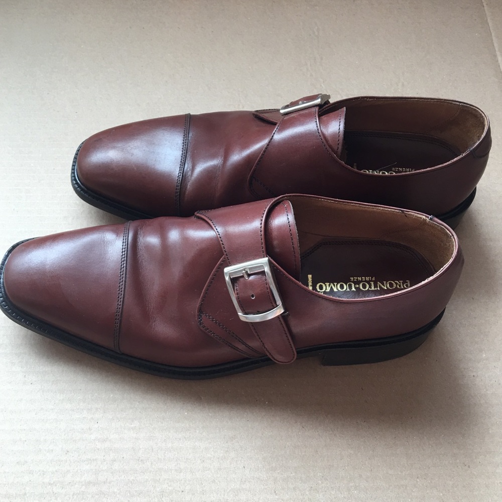 Pronto Uomo Brown Monk Strap Loafer Dress Shoes 11