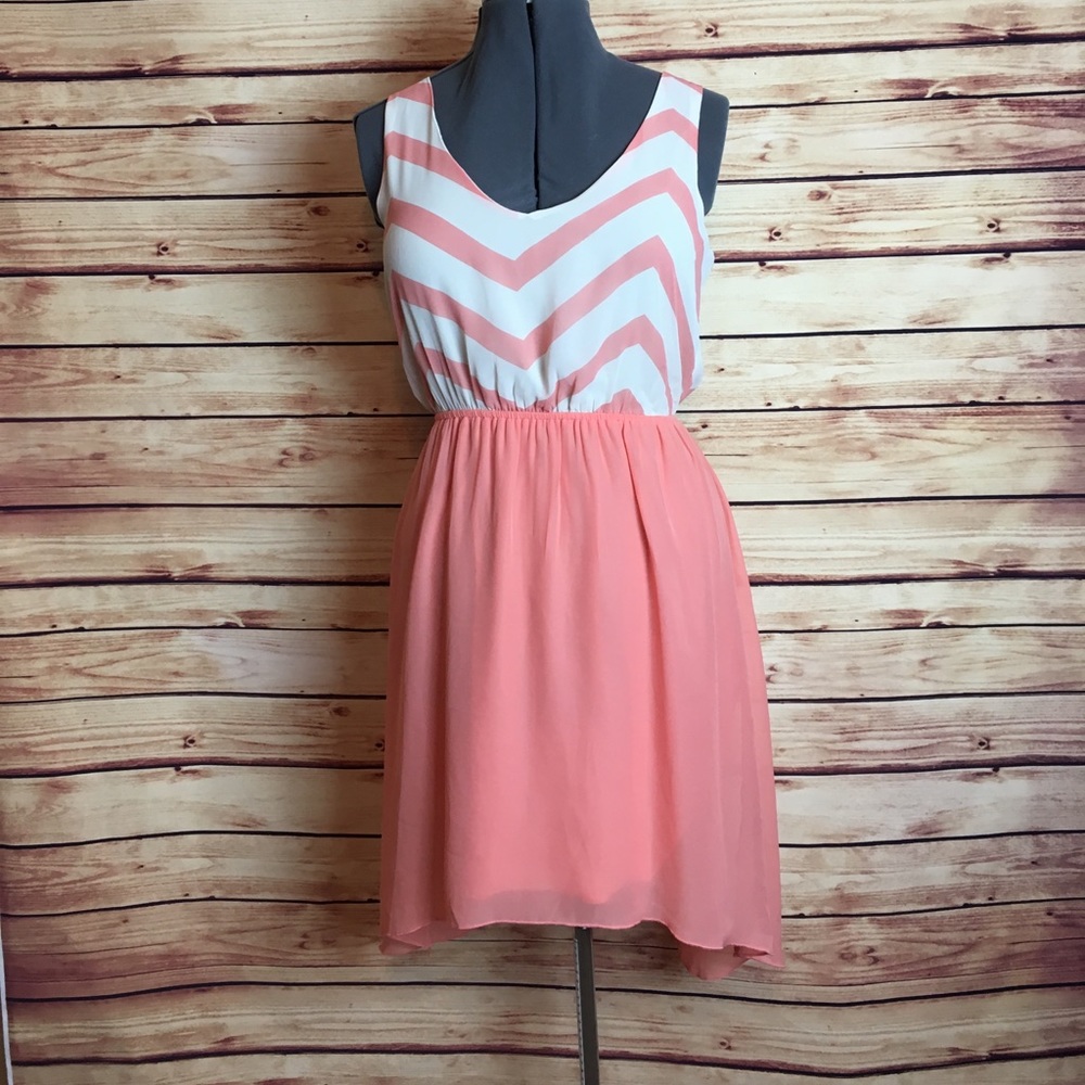 Peach Chevron Dress