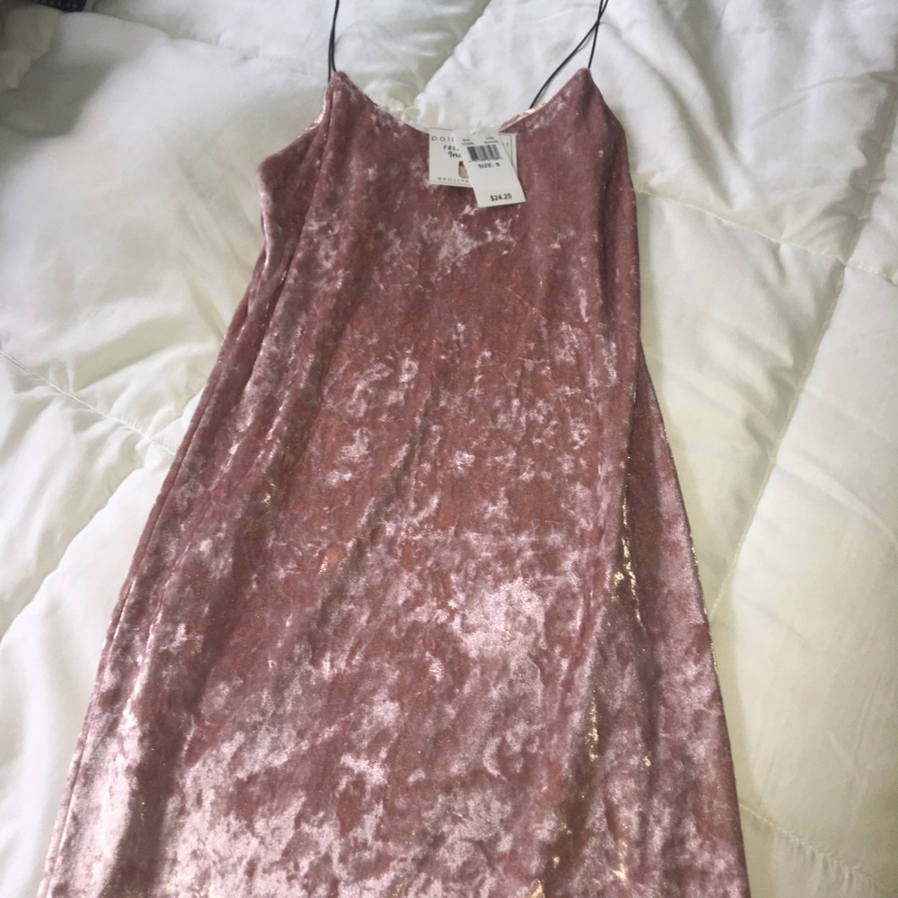 DUSTY ROSE VELVET DRESS (new with tags)