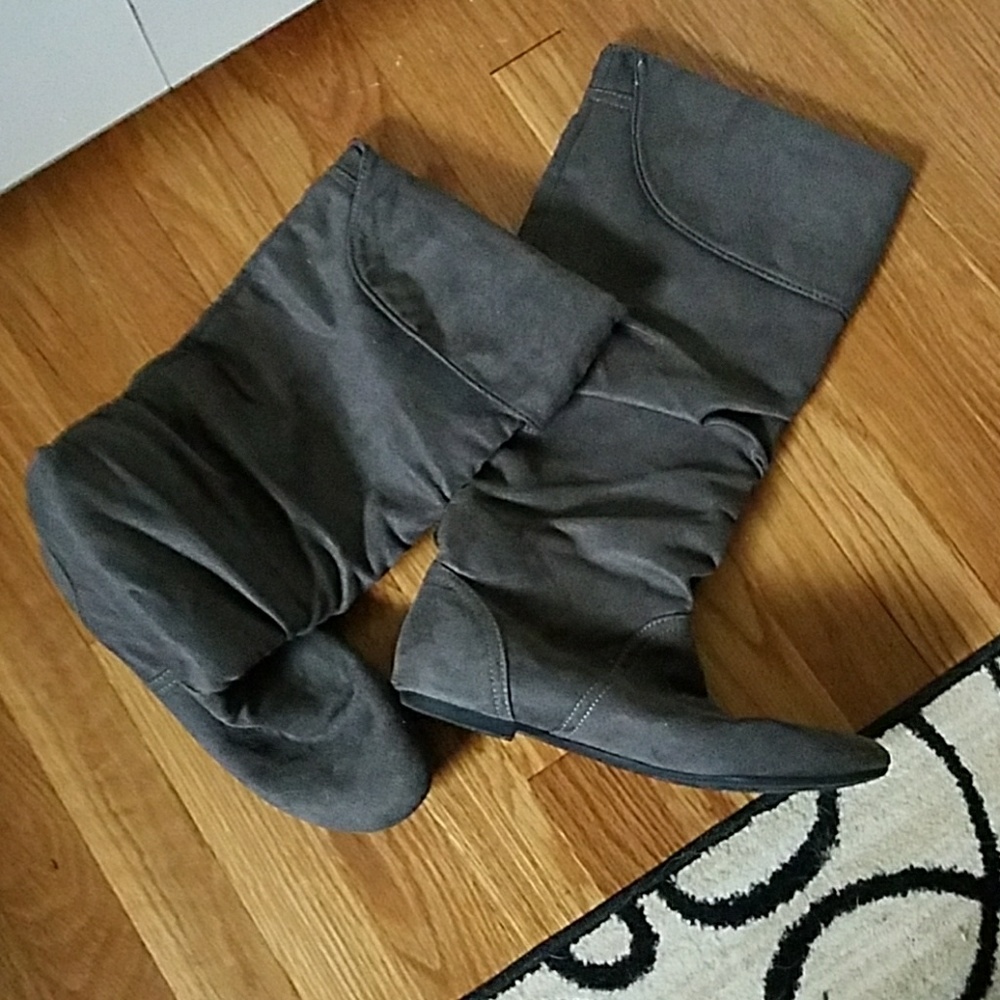 Gray Suede Boots