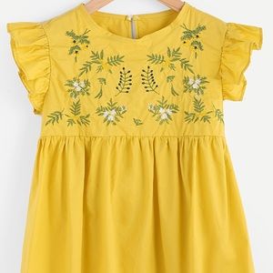 Yellow embroidered blouse