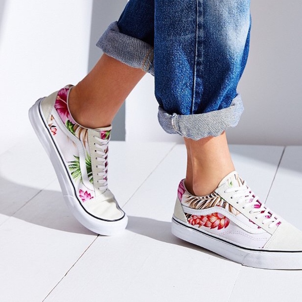 Aloha Floral White/ Beige Old Skool Vans