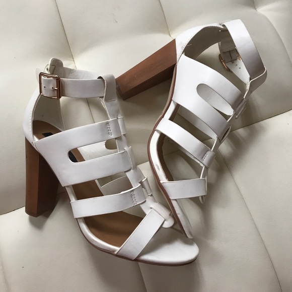 Dollhouse Shoes - ☀️ super summer sale ☀️ White caged sandal heels