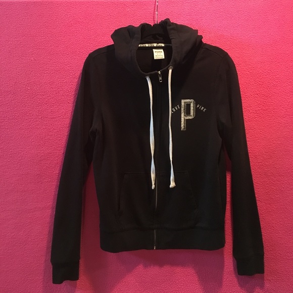 PINK Victoria's Secret Tops - Zip-Up VS PINK Cowl Neck Hoodie/Size Medium