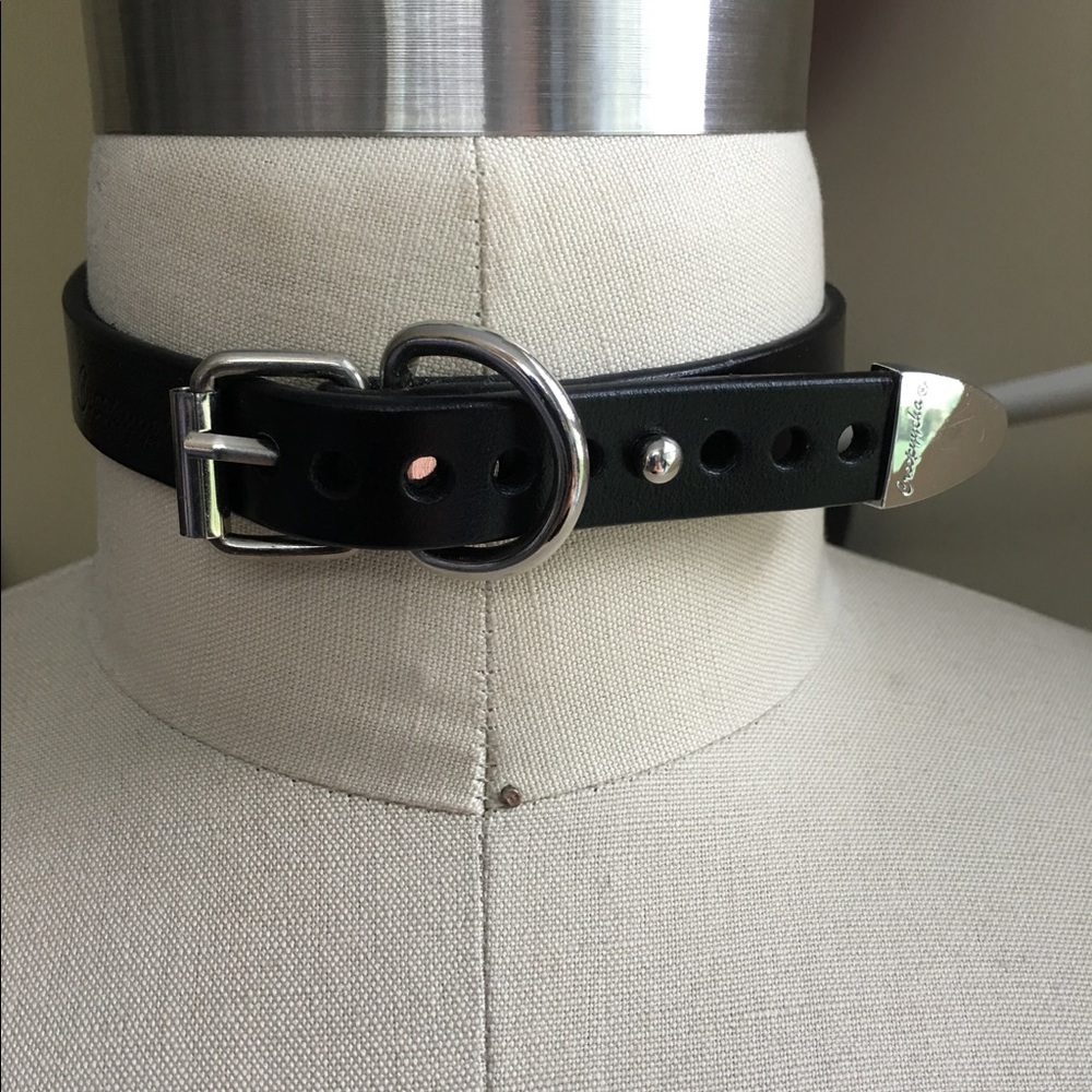 Auth Creepyyeha Signature Black Leather Choker