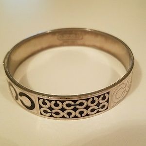 Coach bangle silver/black