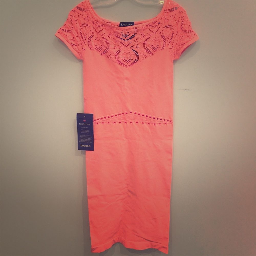 Night out ready!! Bebe peach tube dress size S/P