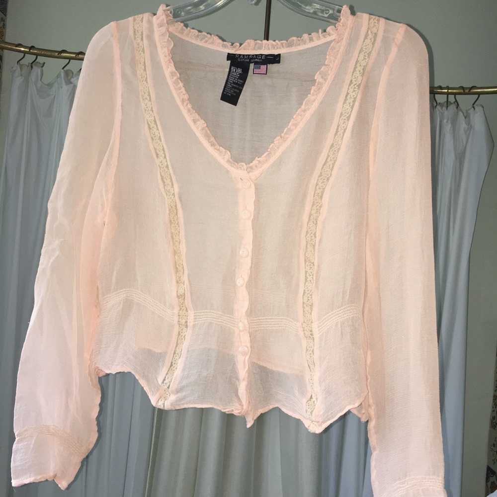 peachy sheer  top