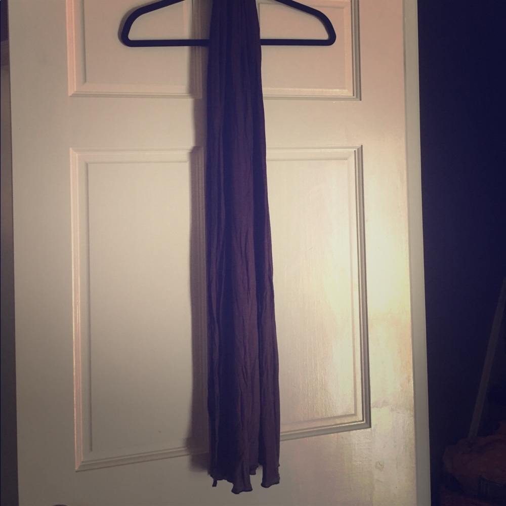 Long purple light weight stretchy cotton scarf