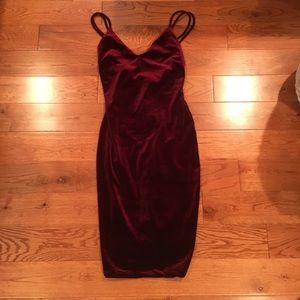 Lulus dark red velvet bodycon dress