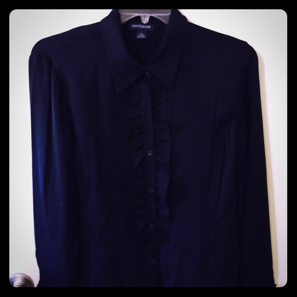 Ann Taylor Silk Ruffle Blouse